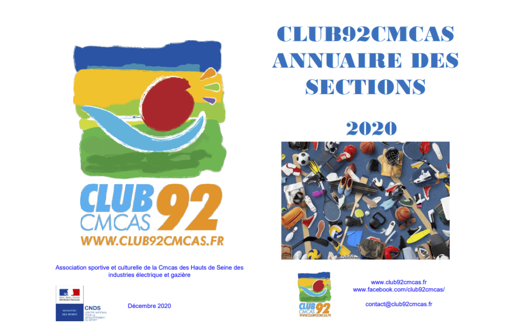 Annuaire Club92Cmcas des sections – Décembre 2020