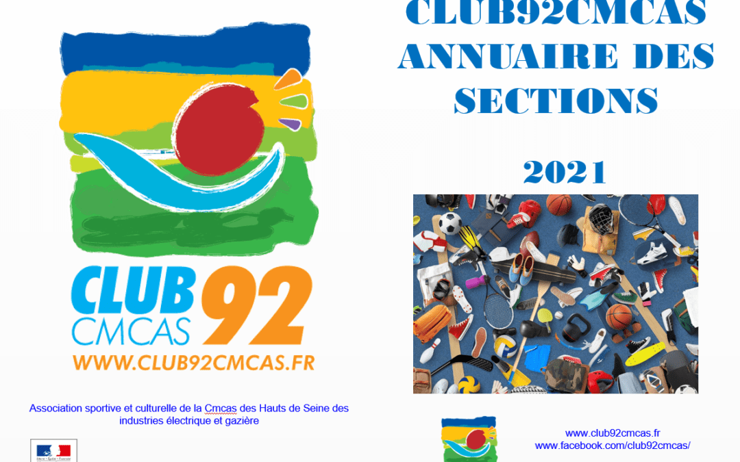 Annuaire Club92Cmcas des sections – Octobre 2021