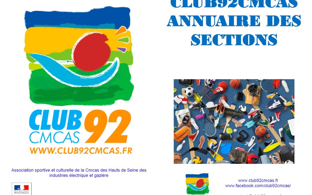 Annuaire Club92Cmcas des sections – Mars 2022