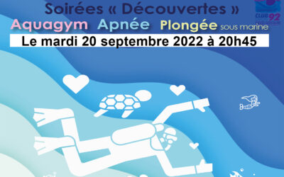 Soirée découverte le mardi 20 septembre 2022 à la piscine de Clamart – Venez !